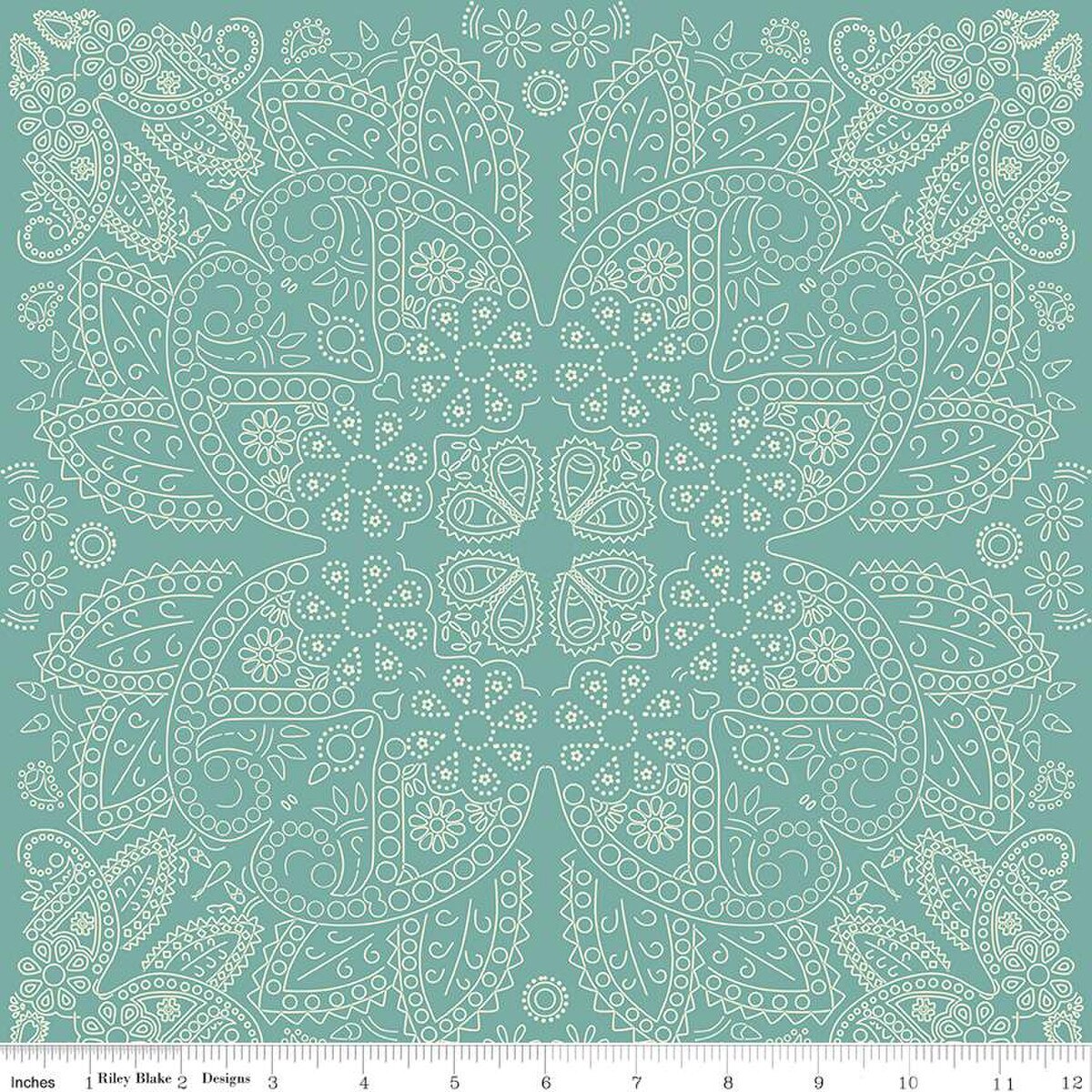 Fabric Riley Blake Teal Bandana by the Quarter Yard C15493-TEAL