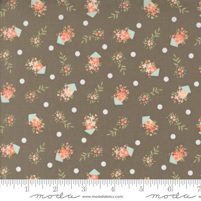Fabric Moda Slate Birdhouse Florals Abloom by the Quarter Yard 29213-19