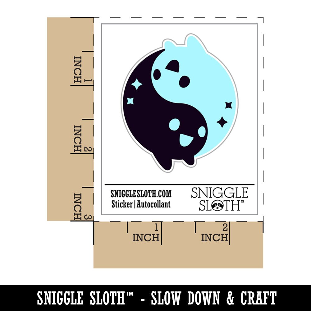 Mischievous Yin Yang Ghosts Cute Playful Waterproof Vinyl Phone Tablet Laptop Water Bottle Sticker Set - 5 Pack