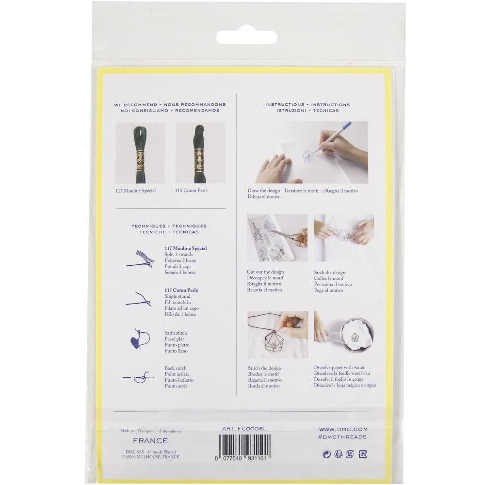 DMC Magic Paper Blank Sheets 5.8"X8.3" 2 Pack - Stick and Stitch