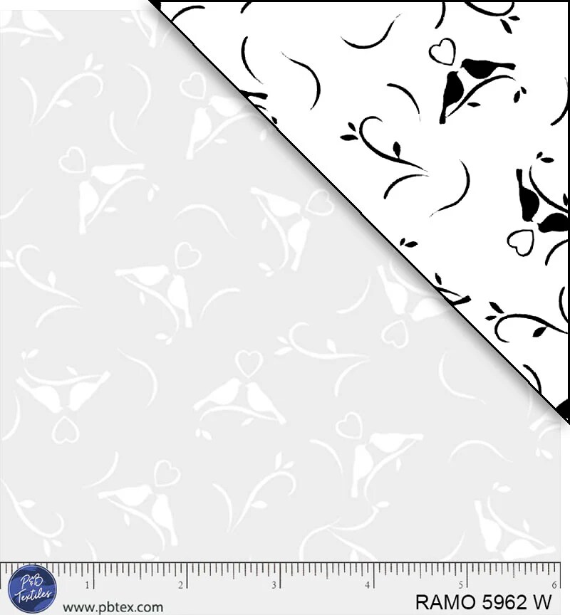 Fabric P & B Textiles Love Birds Ramblings for Every Occasion by the Quarter Yard 5962W