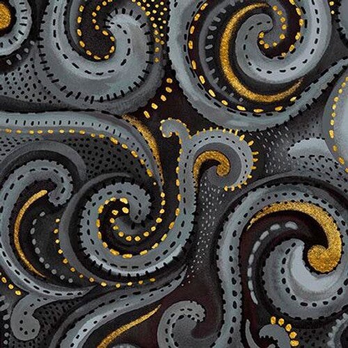 Fabric Studio E Obsidian Swirl Whirlwind 108" Wide Back by the Quarter Yard 8021-93