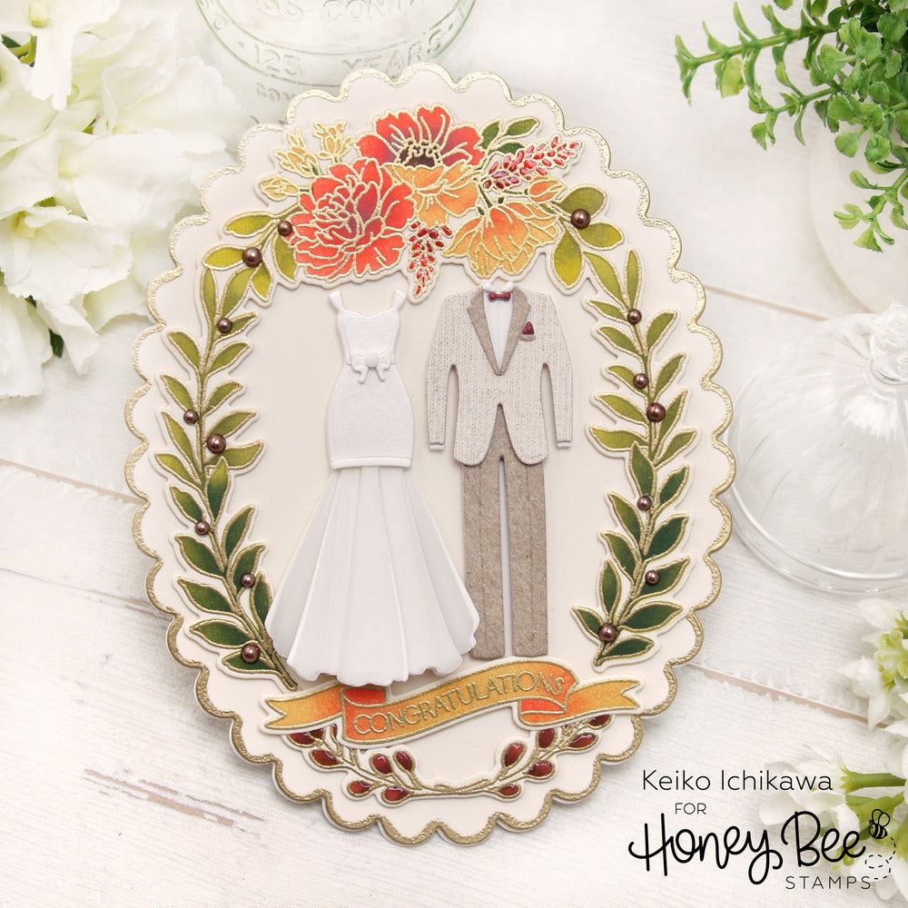 Perfect Day Wreath - Set of 5 - 6"x6" Coordinating Stencils and Mask - Retiring