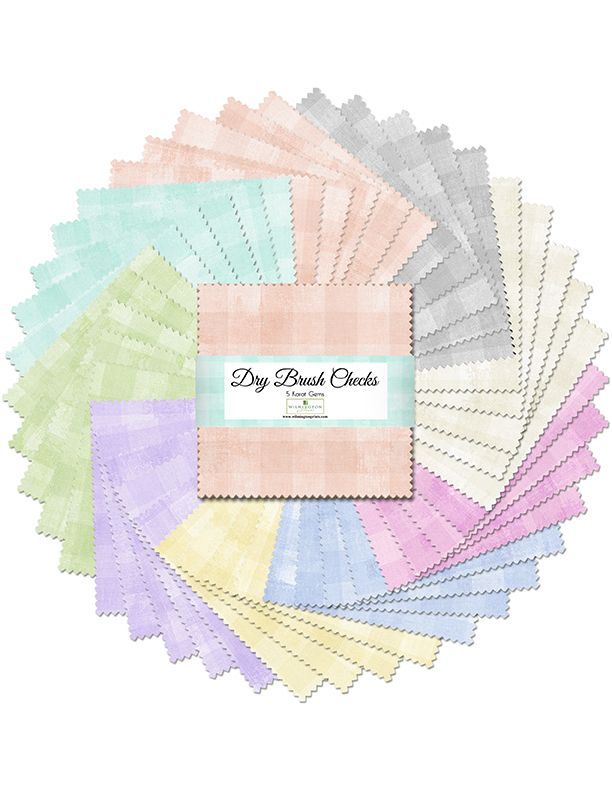 Fabric Wilmington Precuts Dry Brush Checks 5" Karat Gems Pack 507-159-507