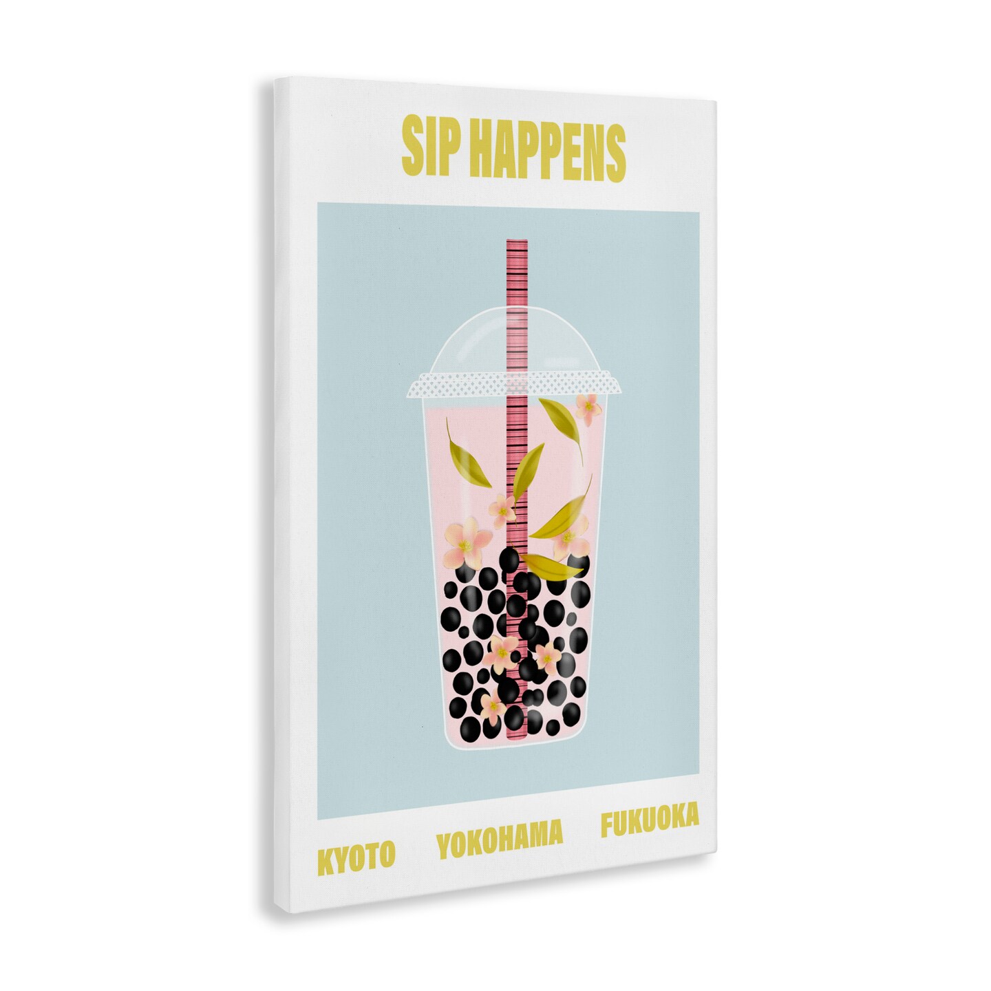 Stupell Industries Sip Happens Boba Tea Canvas, design by A Barefoot Stylist