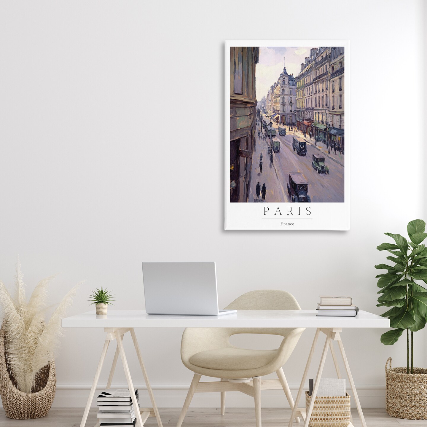 Stupell Industries Paris Streets Vintage Scene Canvas, design by Petal Prints Design