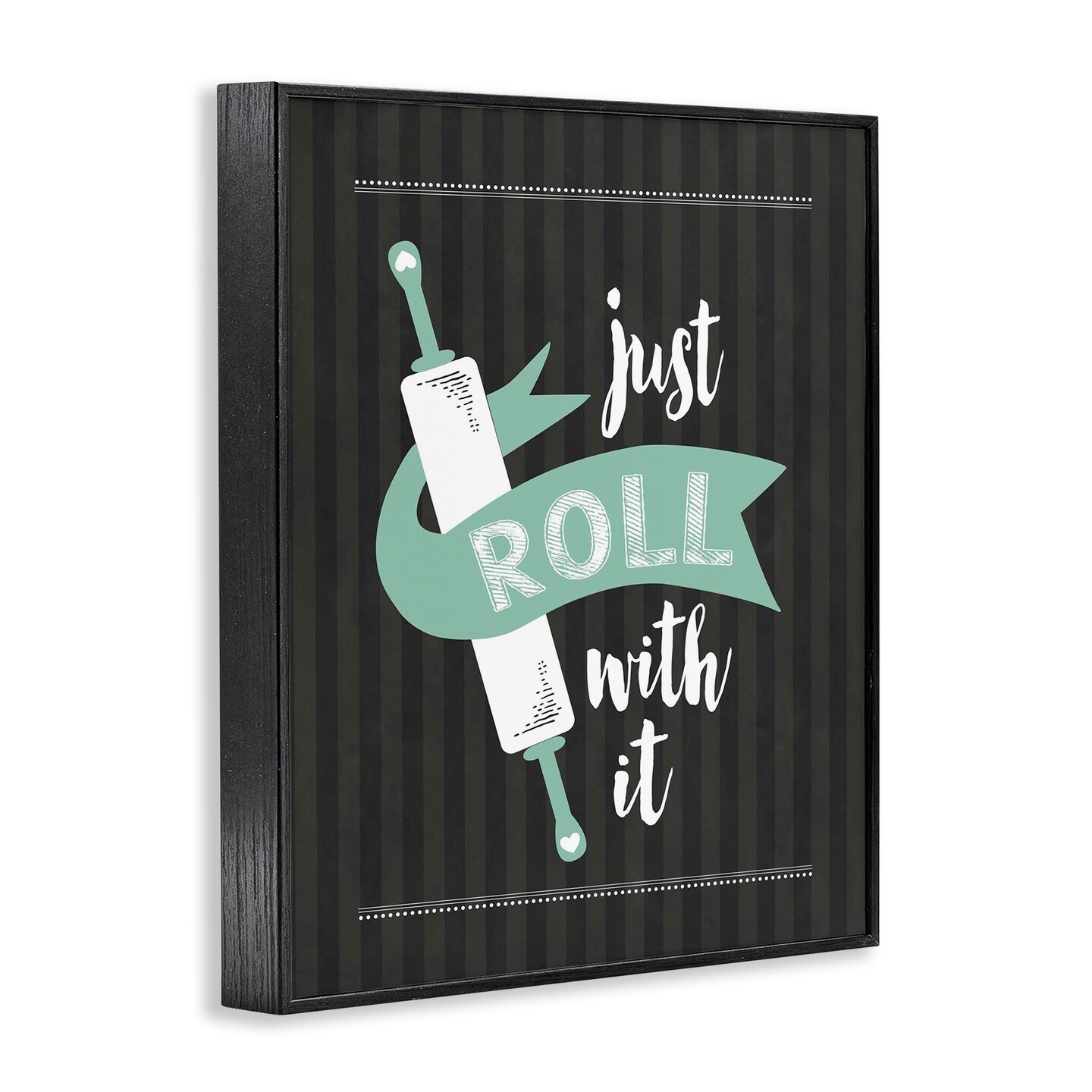 Stupell Industries Roll With It Black & Green Framed Giclee, design by Lettered and Lined