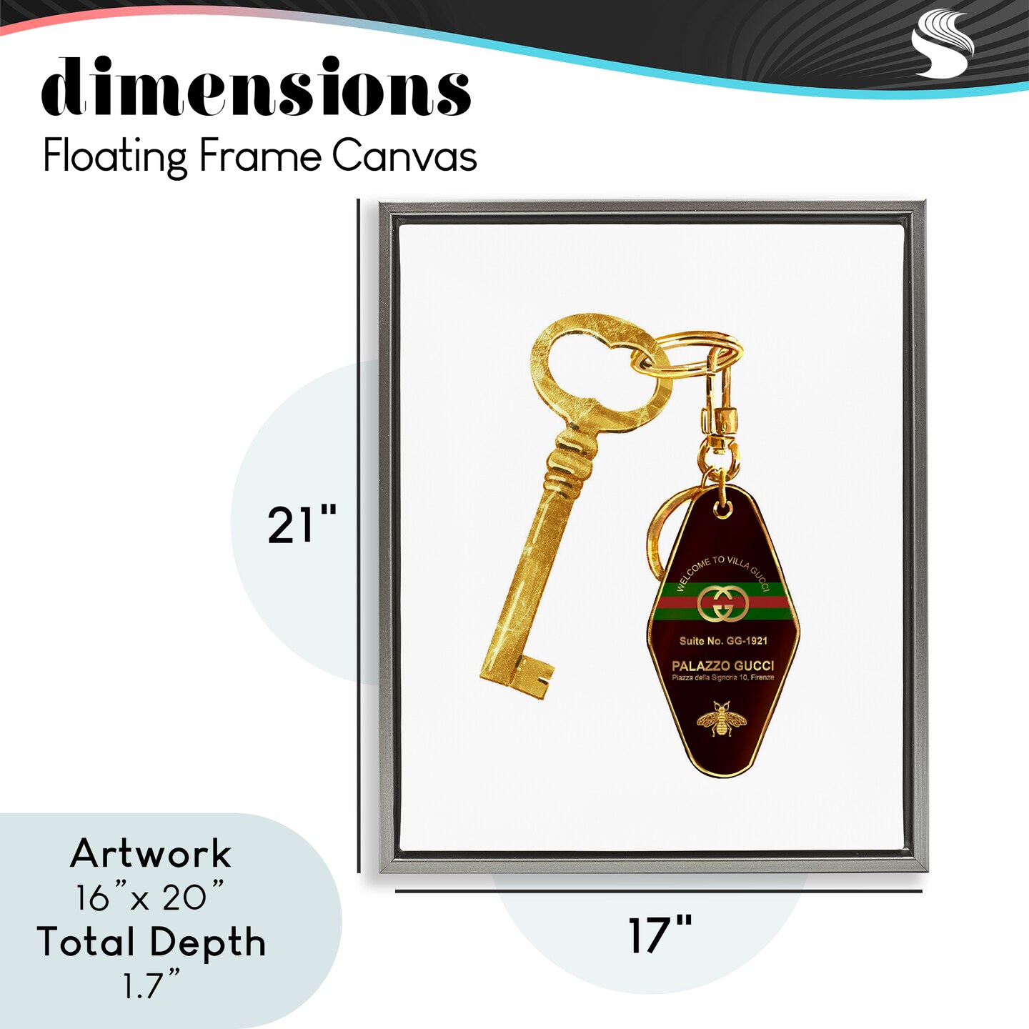 Stupell Industries Luxury Hotel Key Floating Frame, design by Ziwei Li