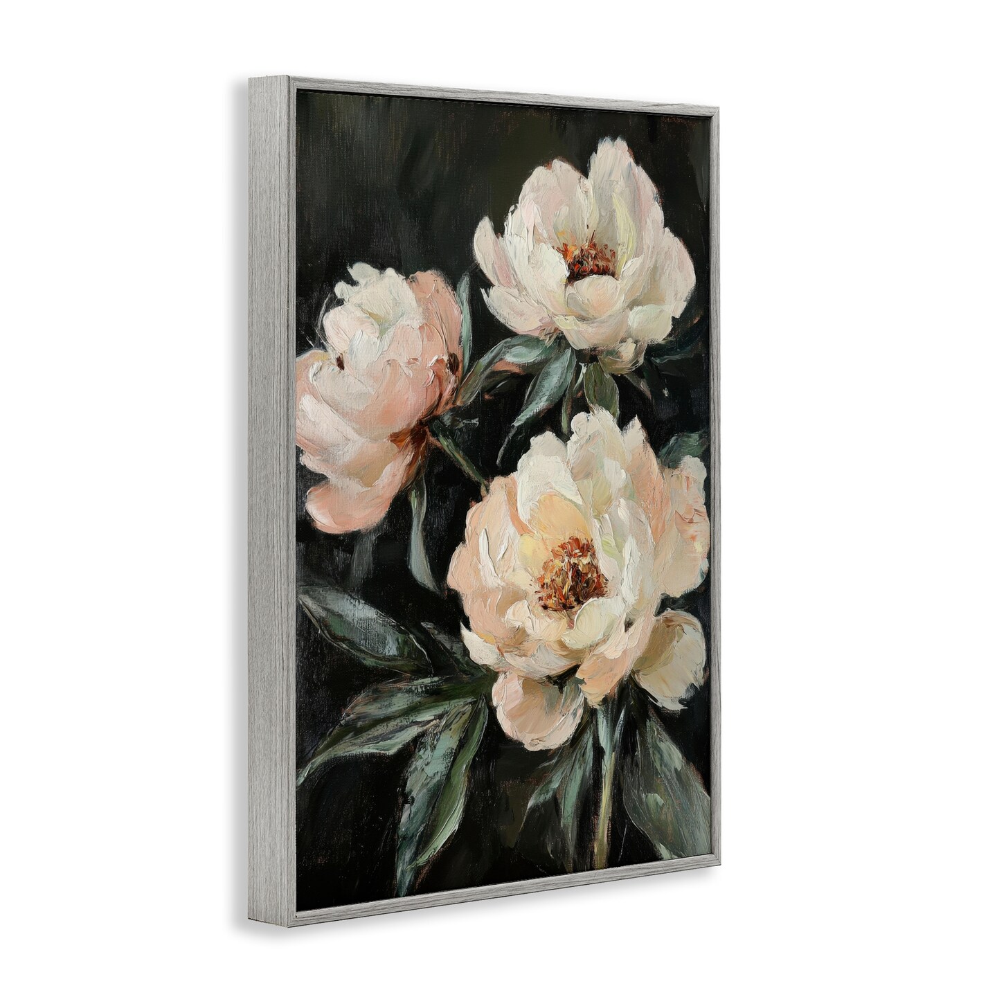 Stupell Industries Peach Roses Floral Painting Framed Giclee, design by Petal Prints Design