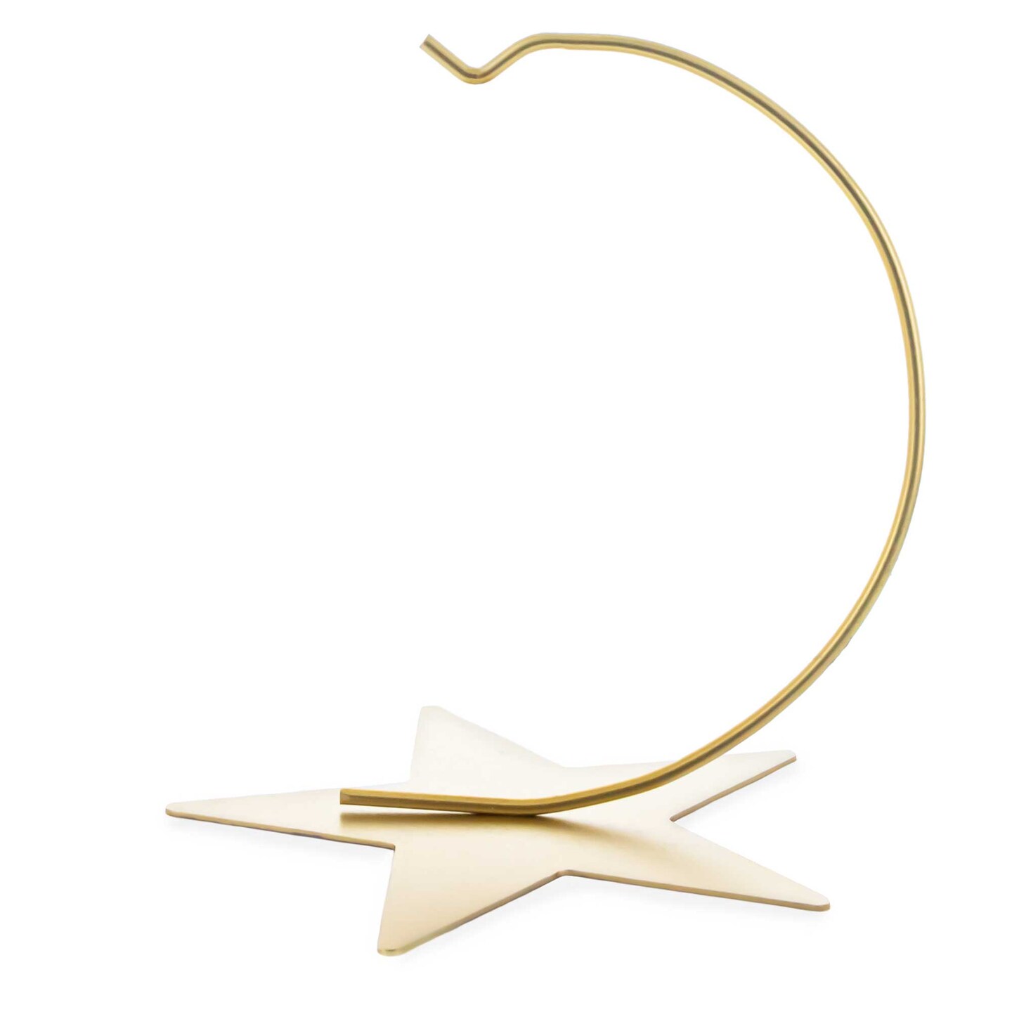 Notch Hook & Star Base Gold Metal Ornament Display Stand 5.2 Inches (Poland)