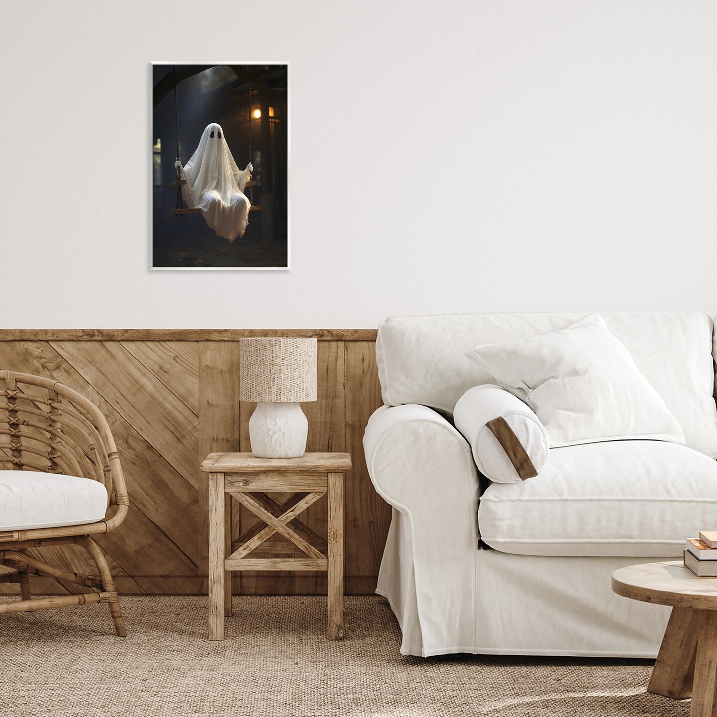 Stupell Industries Lone Swinging Ghost Wall Plaque, design by LSR Design Studio