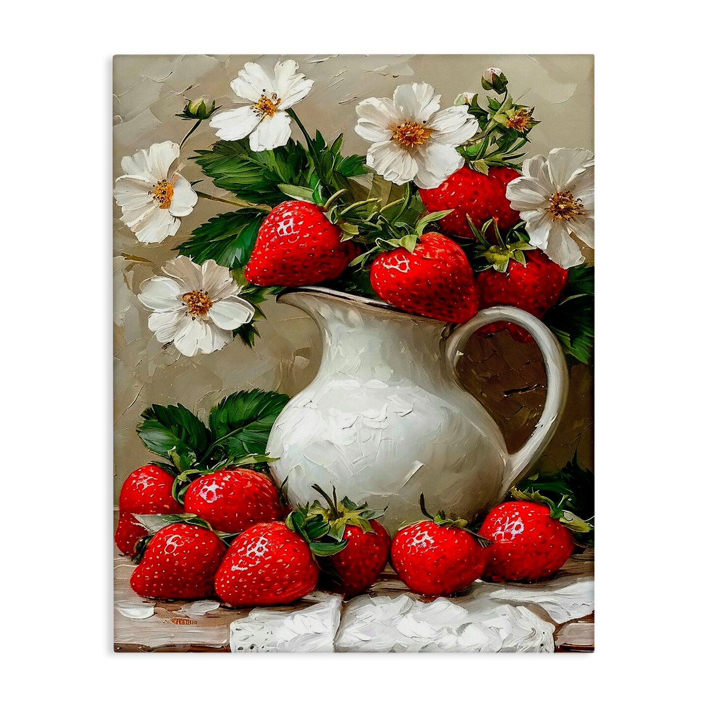 Stupell Industries Painterly Strawberries Still Life Canvas, design by Lettered and Lined