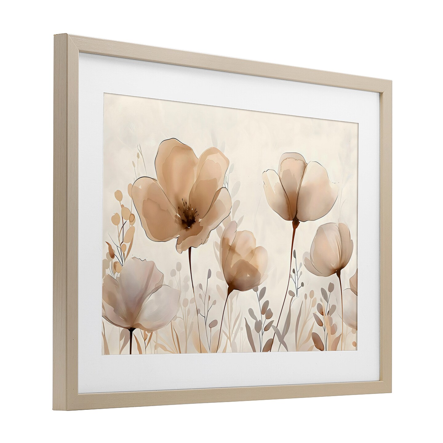 Stupell Industries Neutral Wildflowers Floral Blossoms Framed Stupell Industries Neutral Wildflowers Floral Blossoms Framed