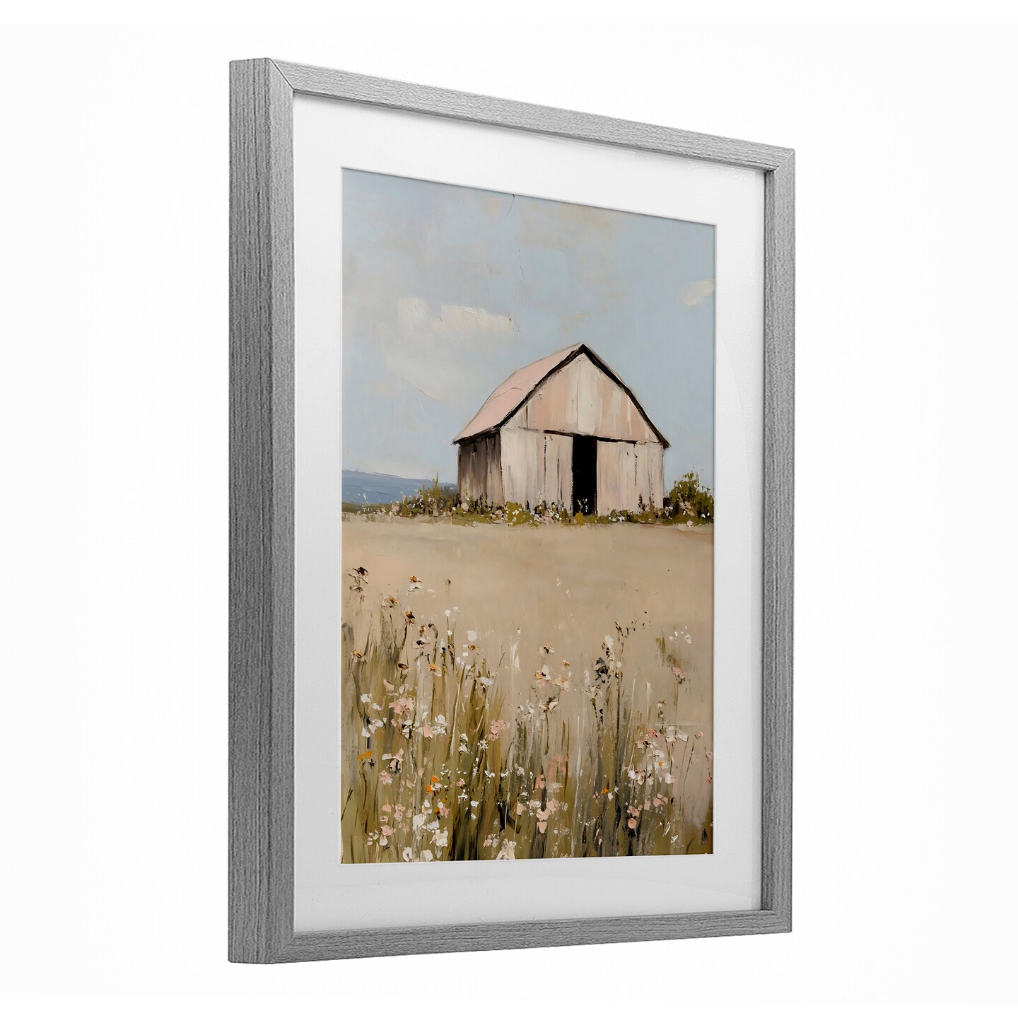 Stupell Industries Pretty Pink Barn Landscape Framed Print Under Glass, design by Franklyn Gregory