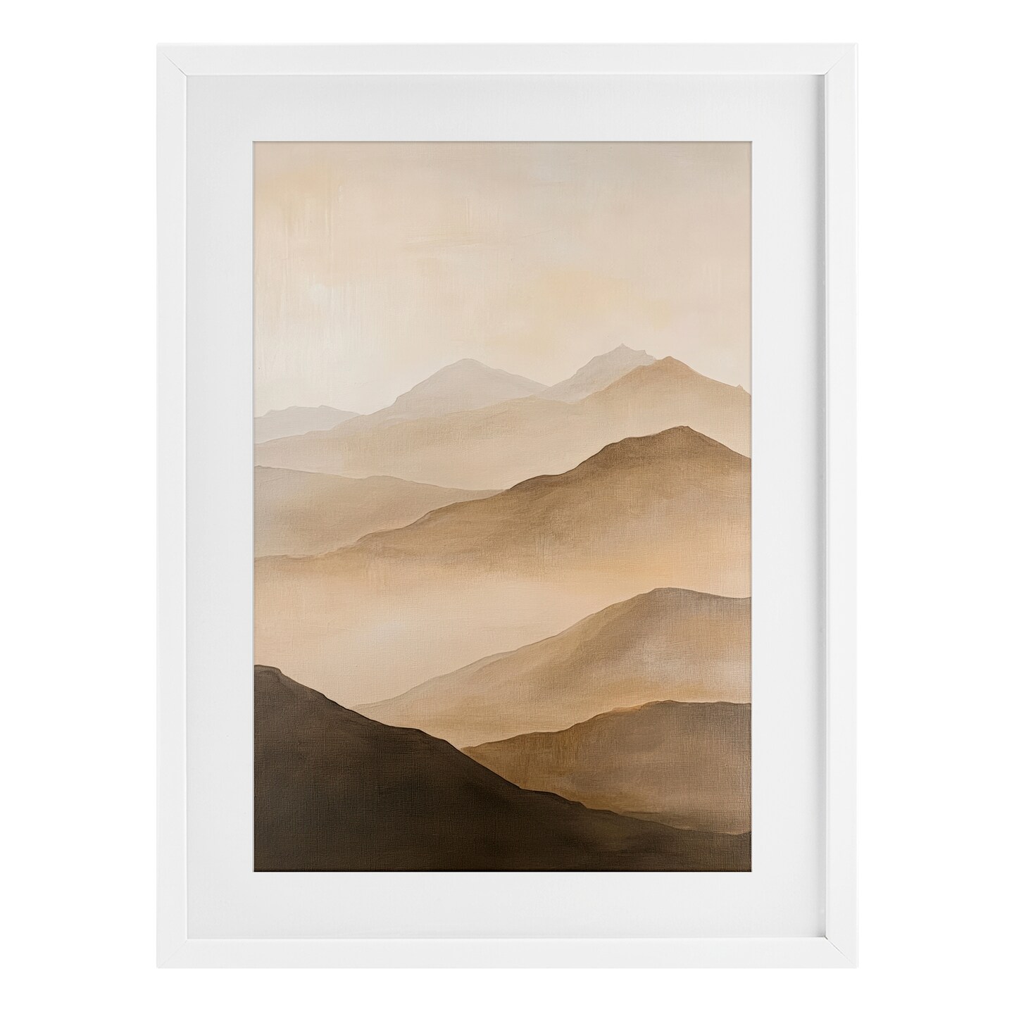 Stupell Industries Moody Mountains Foggy Landscape Framed Print Under Glass, design by Petal Prints Design