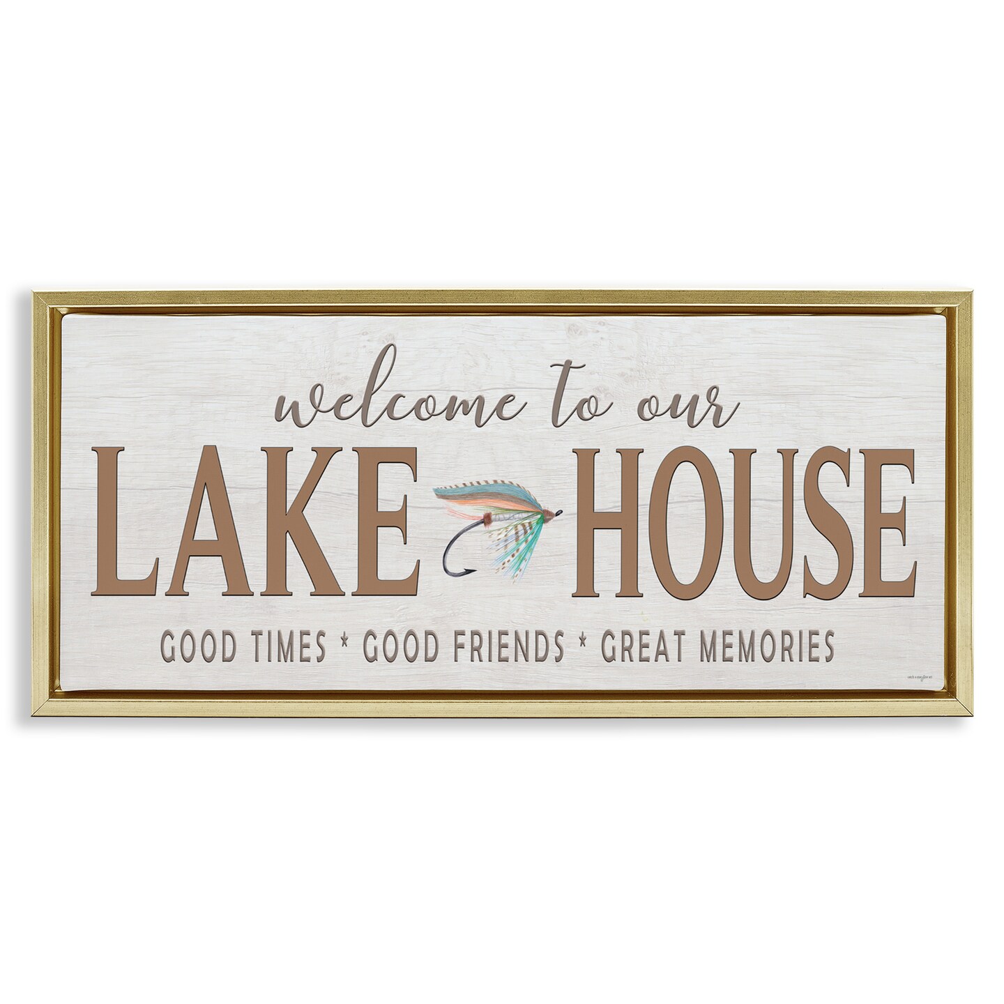 Stupell Industries Lake House Rustic Welcome Floating Frame, design by Seven Trees Design