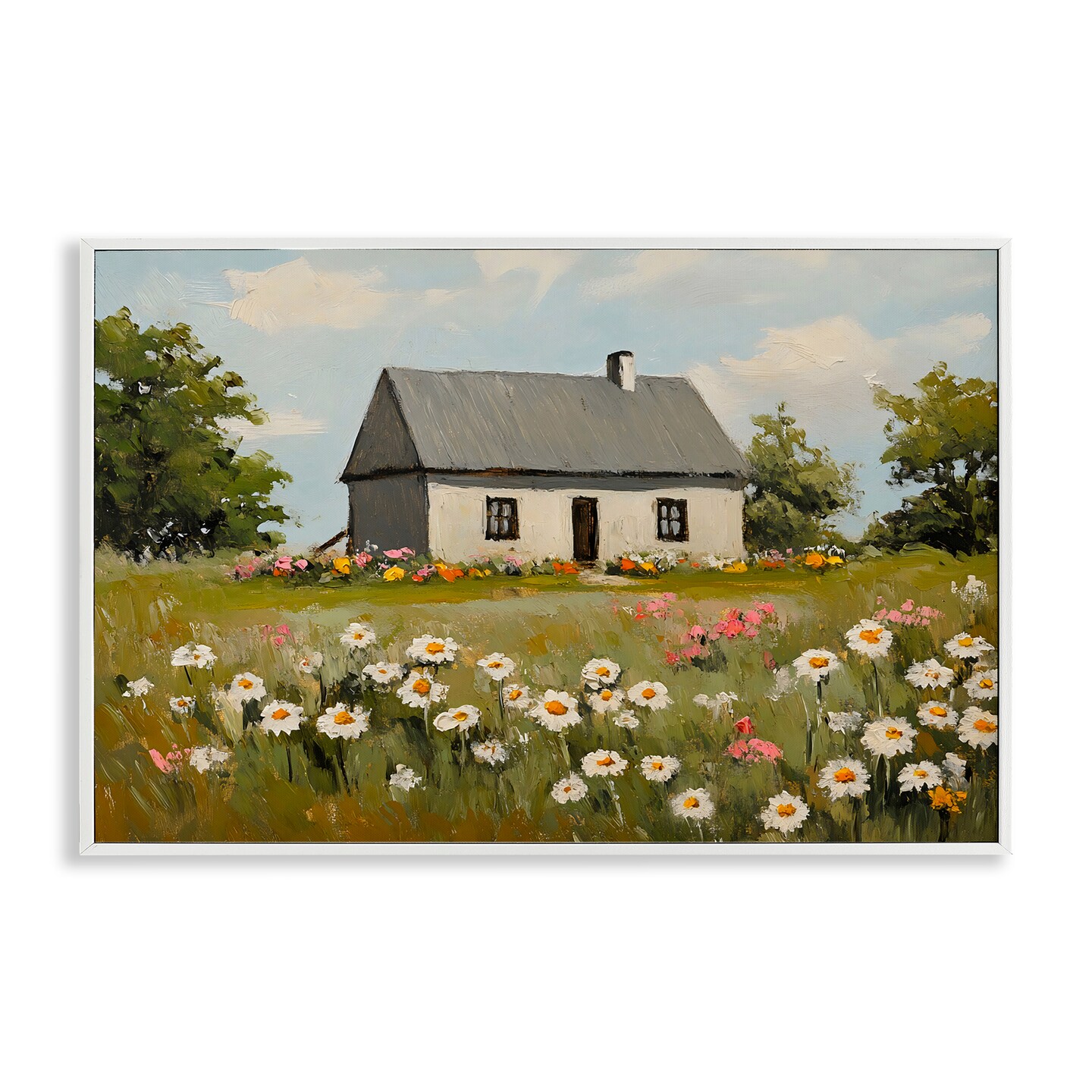 Stupell Industries Cottagecore Daisy Field Framed Giclee, design by Franklyn Gregory