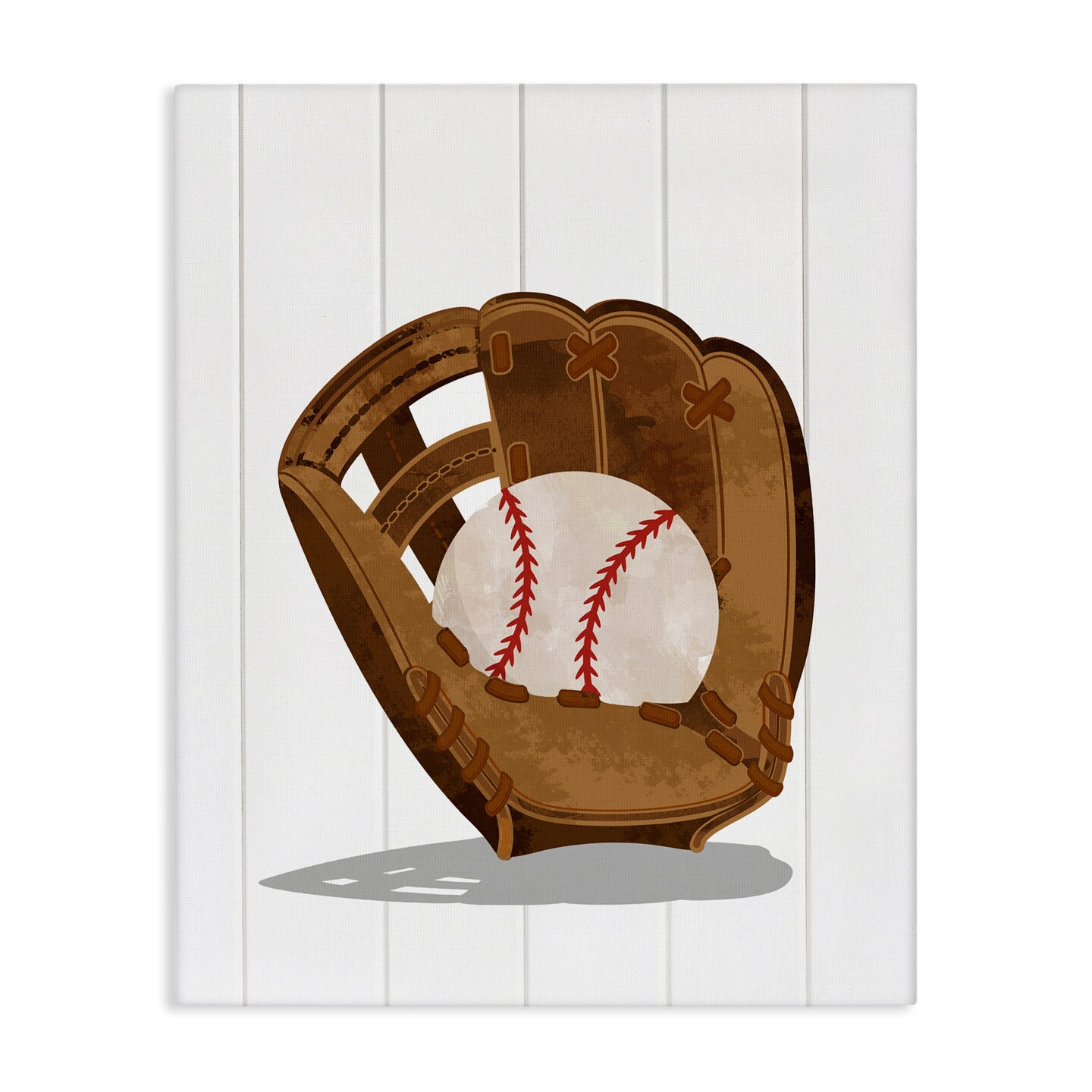 Stupell Industries Sporty Baseball in Glove Canvas, design by Christine Simpson Art