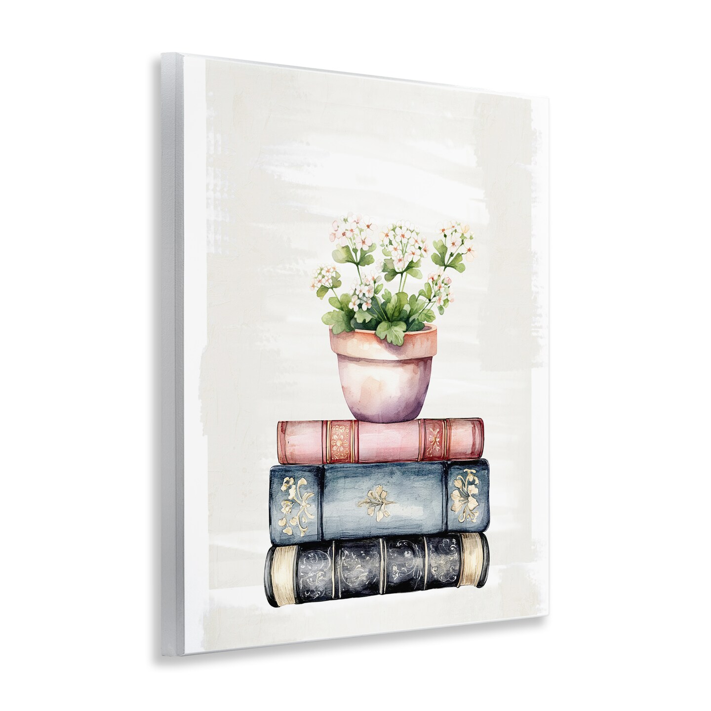Stupell Industries Floral Stacks with Vintage Books Wall Plaque, design by Kim Allen