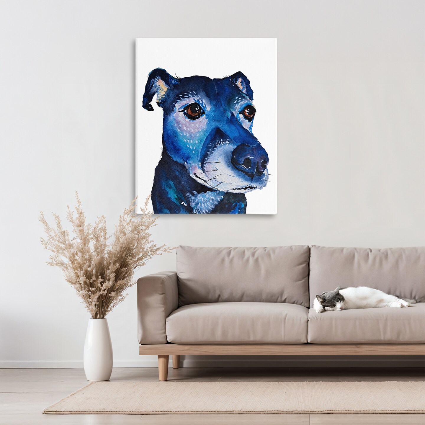 Stupell Industries Expressive Blue Dog Canvas, design by Tatiana Roberts