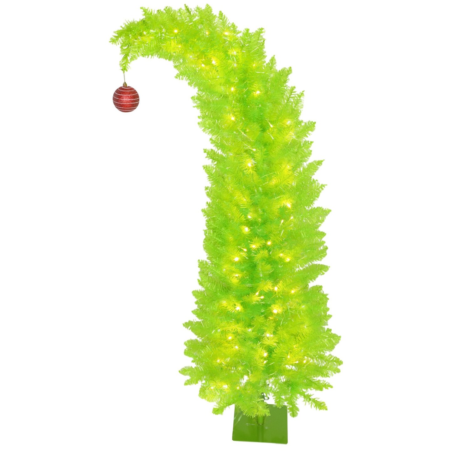 Edge Collections - 5' - Green - Prelit Whimsical Christmas Tree for Festive Decor - 1 Piece