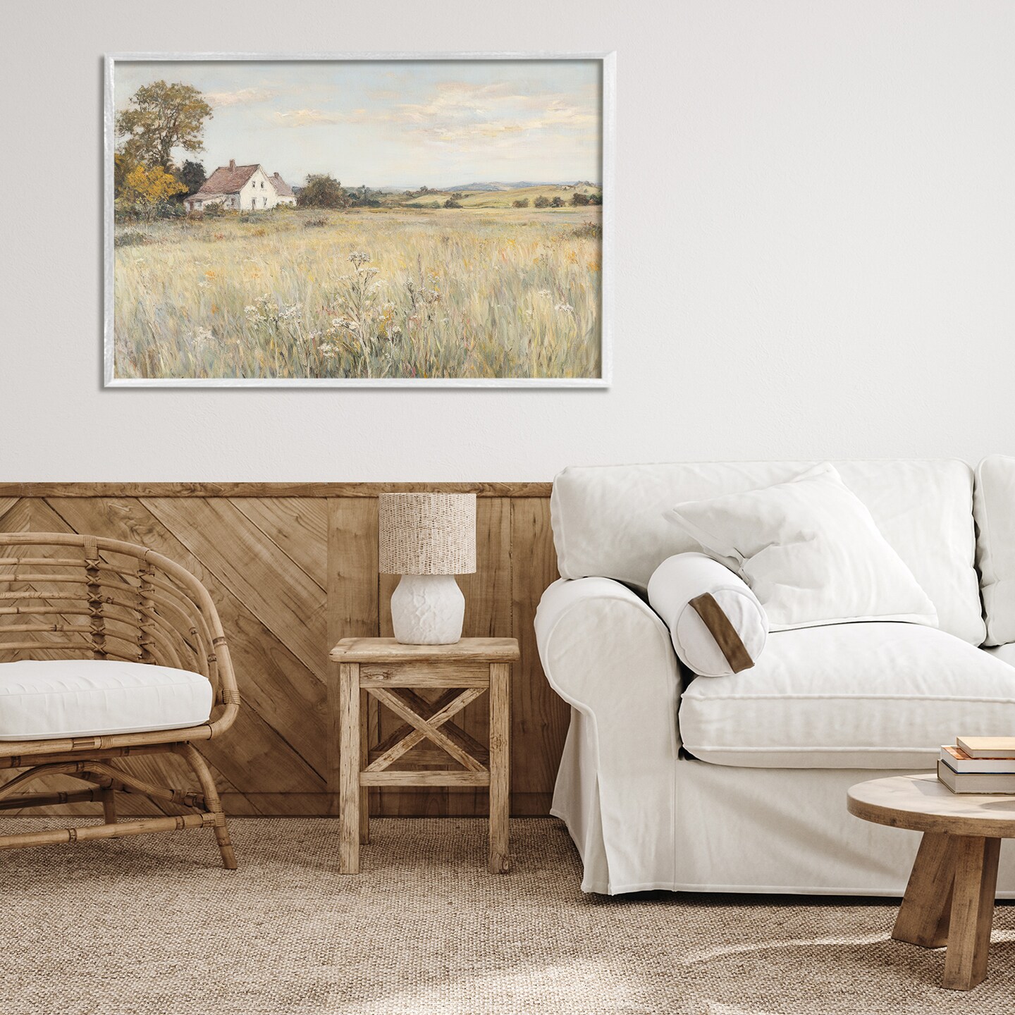Stupell Industries Country Living Farm House Framed Giclee, design by Petal Prints Design