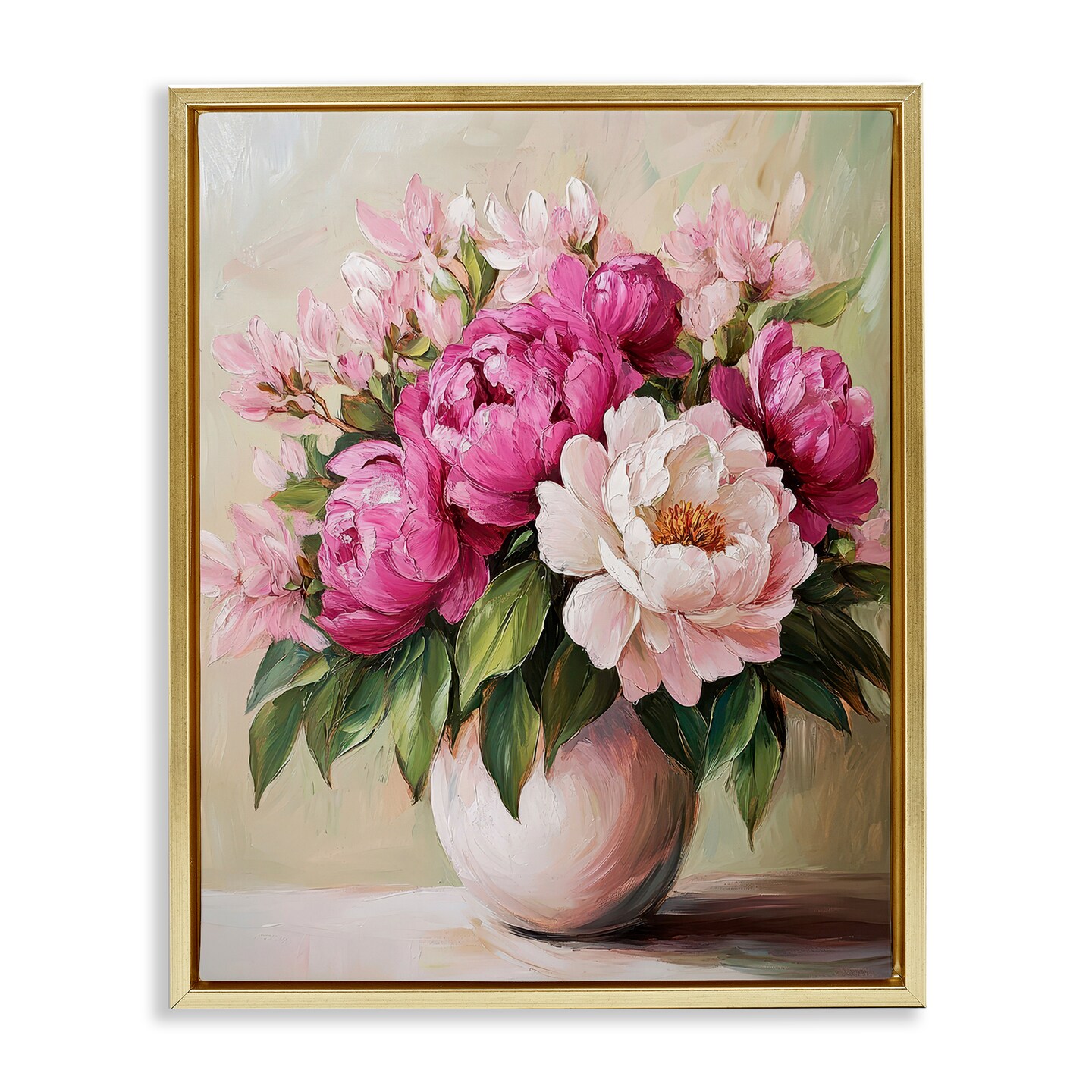 Stupell Industries Vibrant Pink Floral Bouquet Floating Frame, design by Petal Prints Design