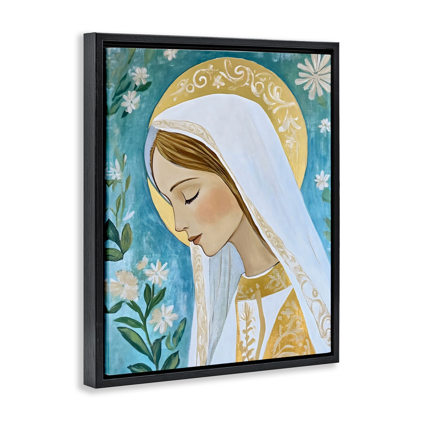 Stupell Industries Blessed Mary Portrait Floating Frame, design by Franklyn Gregory