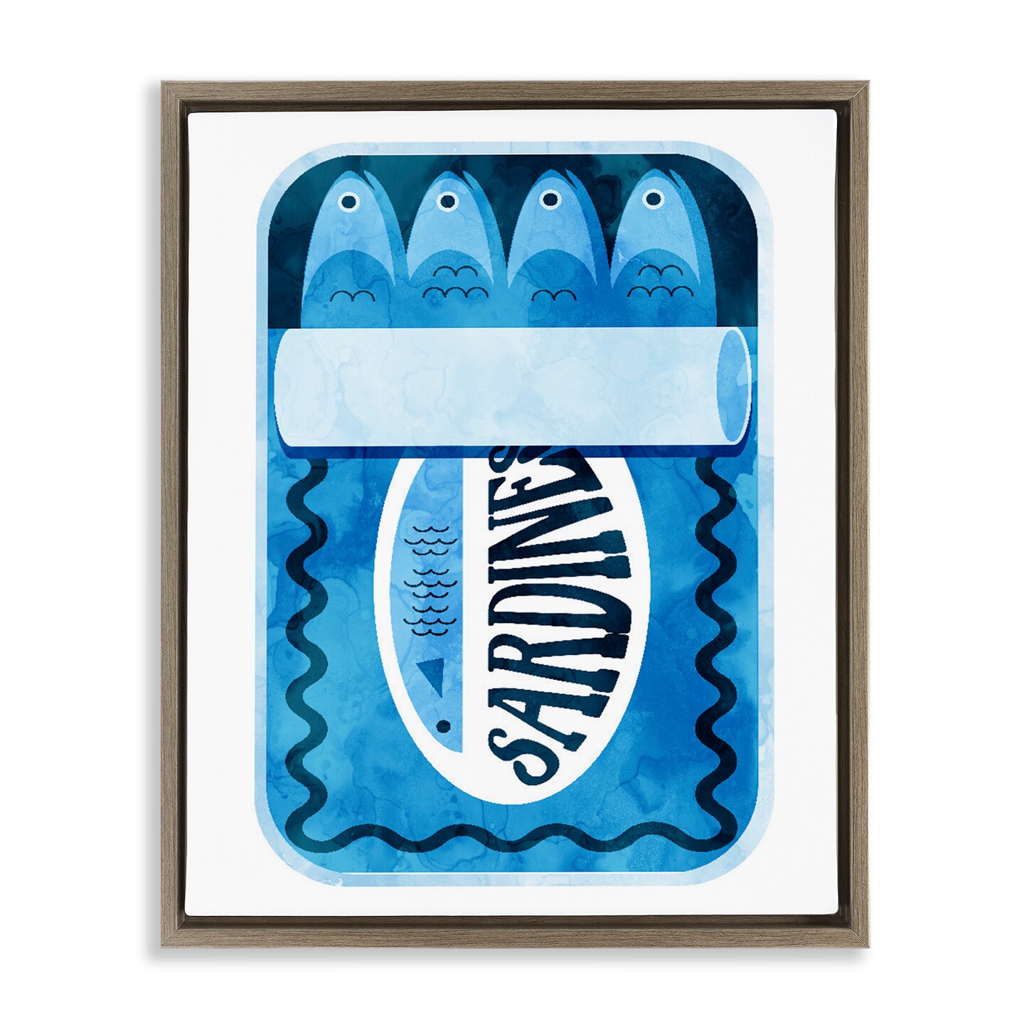 Stupell Industries Retro Blue Sardine Tin Floating Frame, design by Daphne Polselli