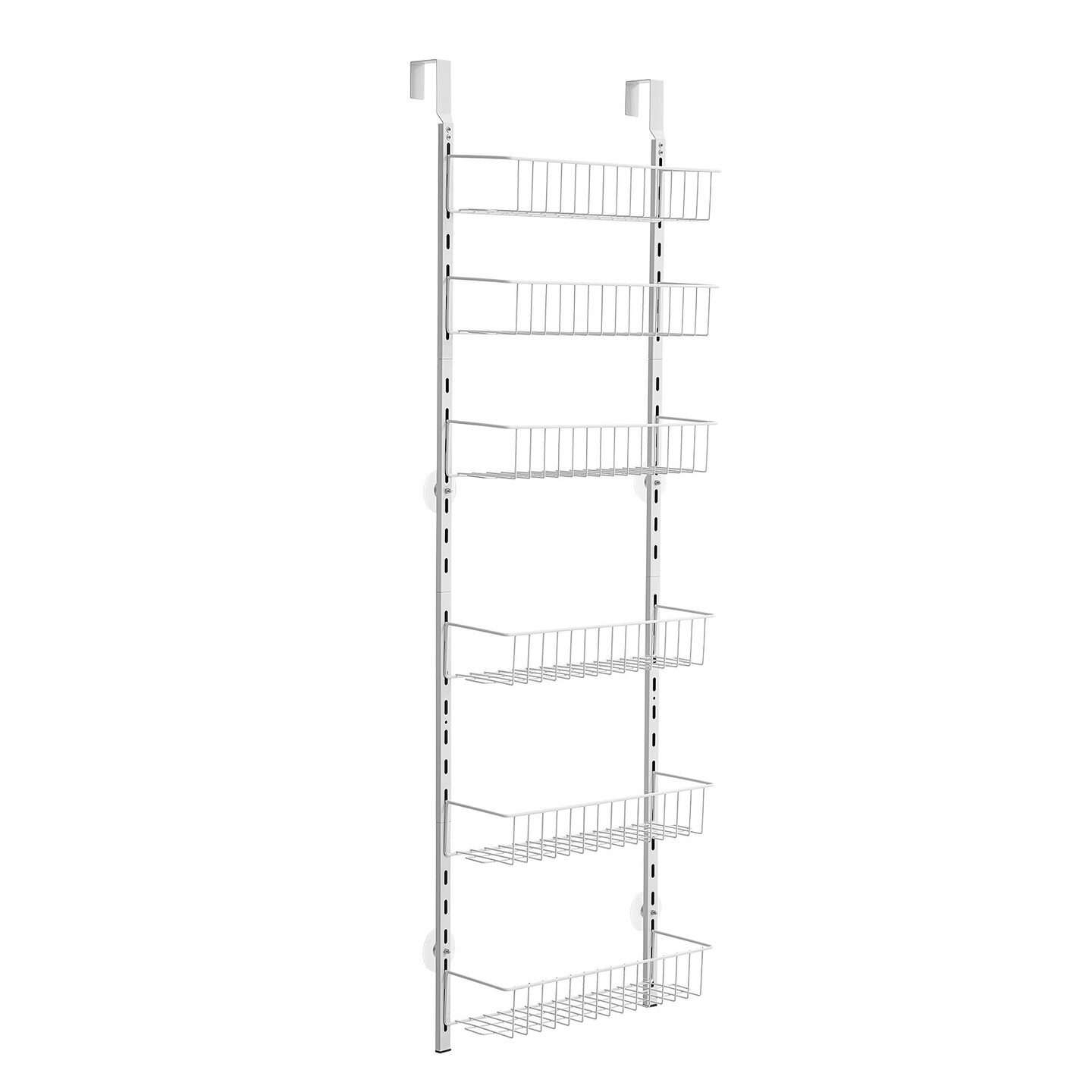 Chrome Over-Door Pantry Organizer with Adjustable Baskets