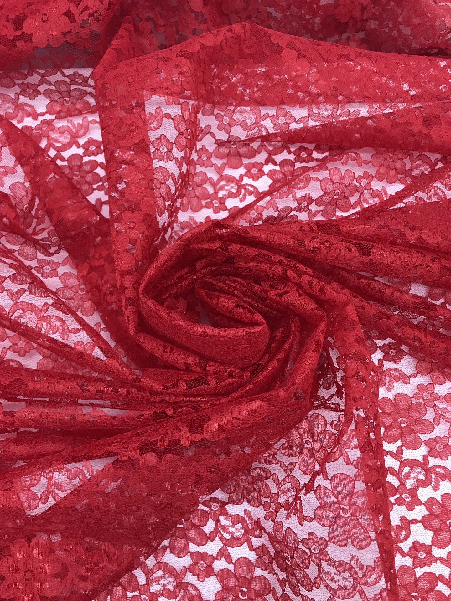 1 Yard Red Rachelle Lace Fabric For Table Runners Curtains Overlays Crafts D&#xE9;cor 58&#x2033;-60&#x2033; Wide