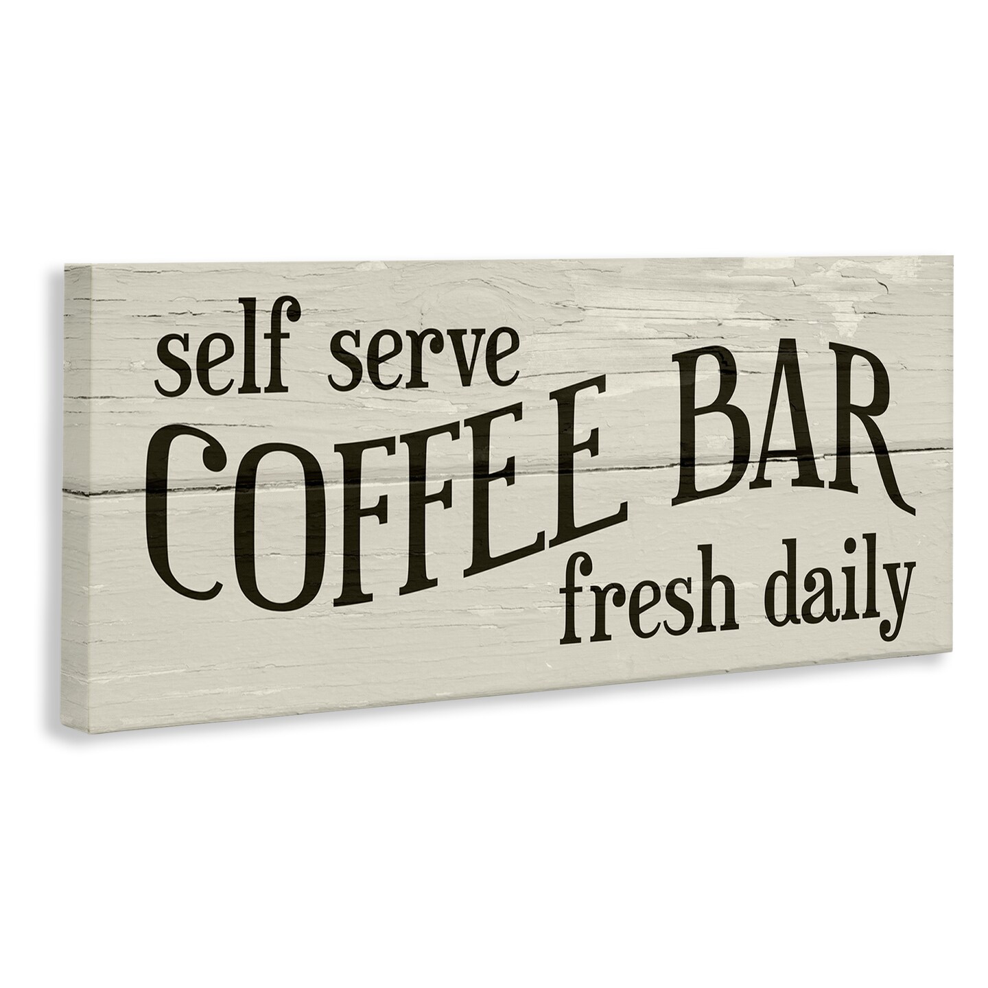 Stupell Industries Self Serve Coffee Bar Sign Rustic Plank Pattern Canvas Design By Daphne Polselli