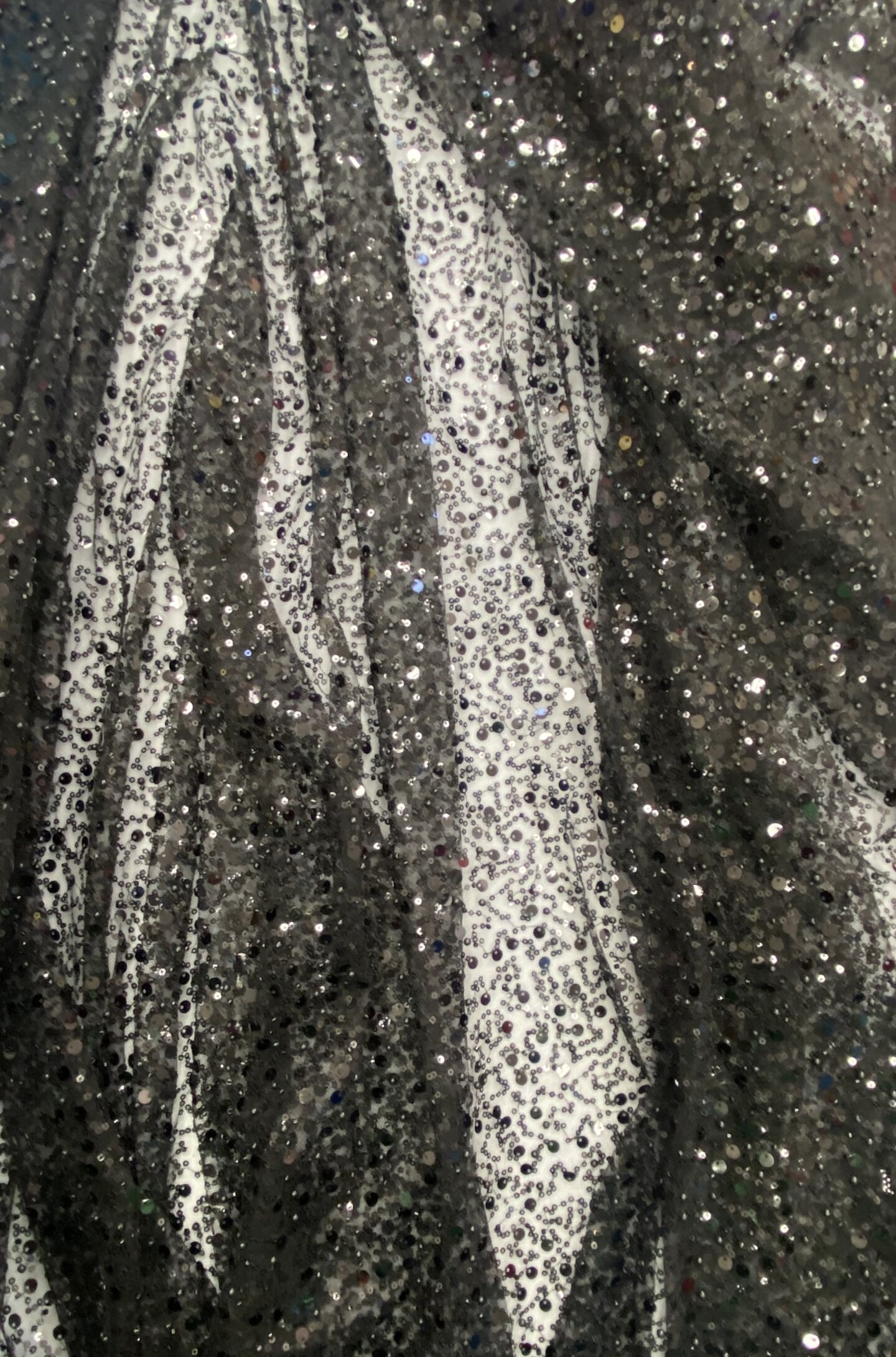 1 Yard Black Mesh Lace Fabric With Sequins Beads Pearls For Dresses And Gowns