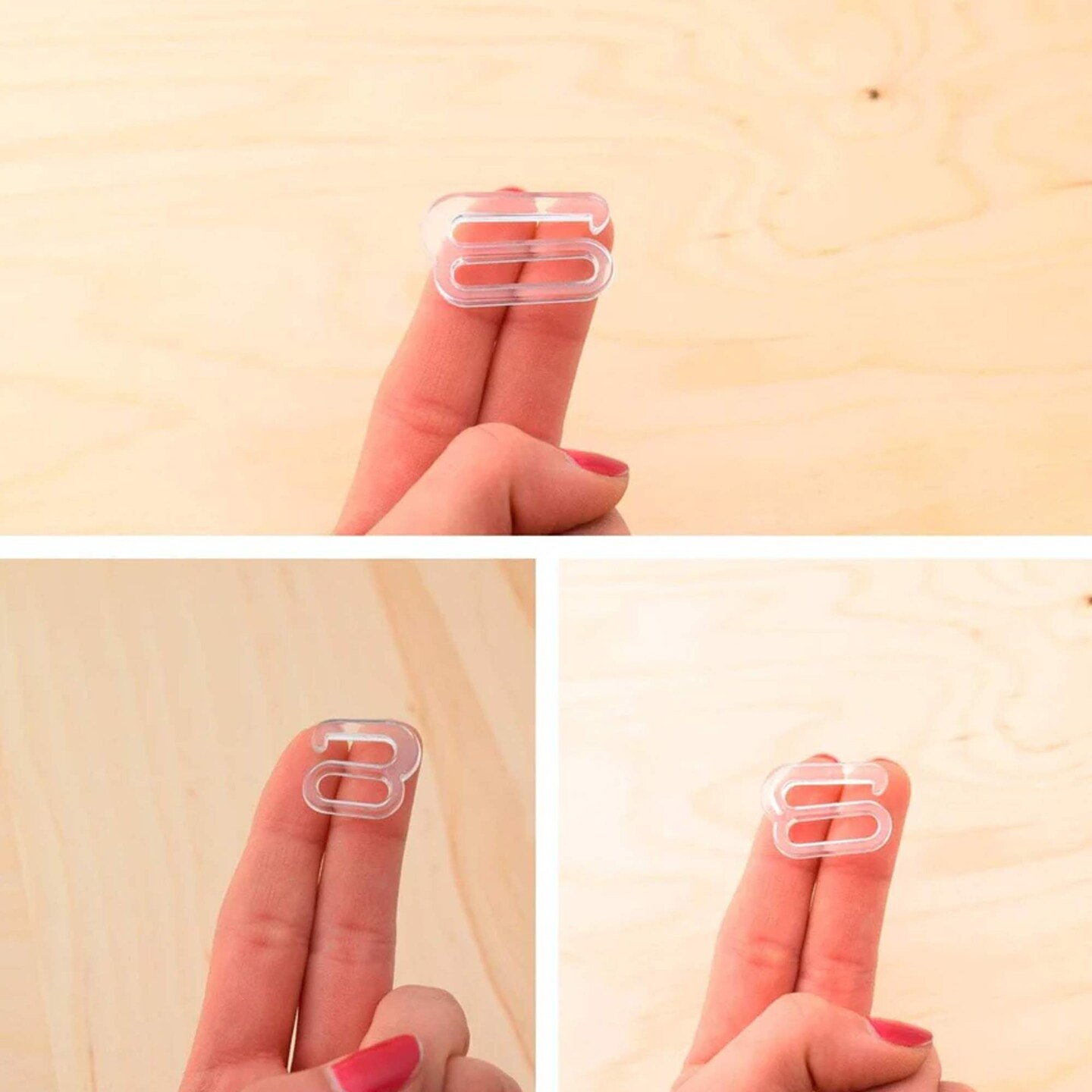 3/4 Inch 12 Clear Plastic Swimwear Hooks Closures for Bra Bikini Strap Sewing Craft