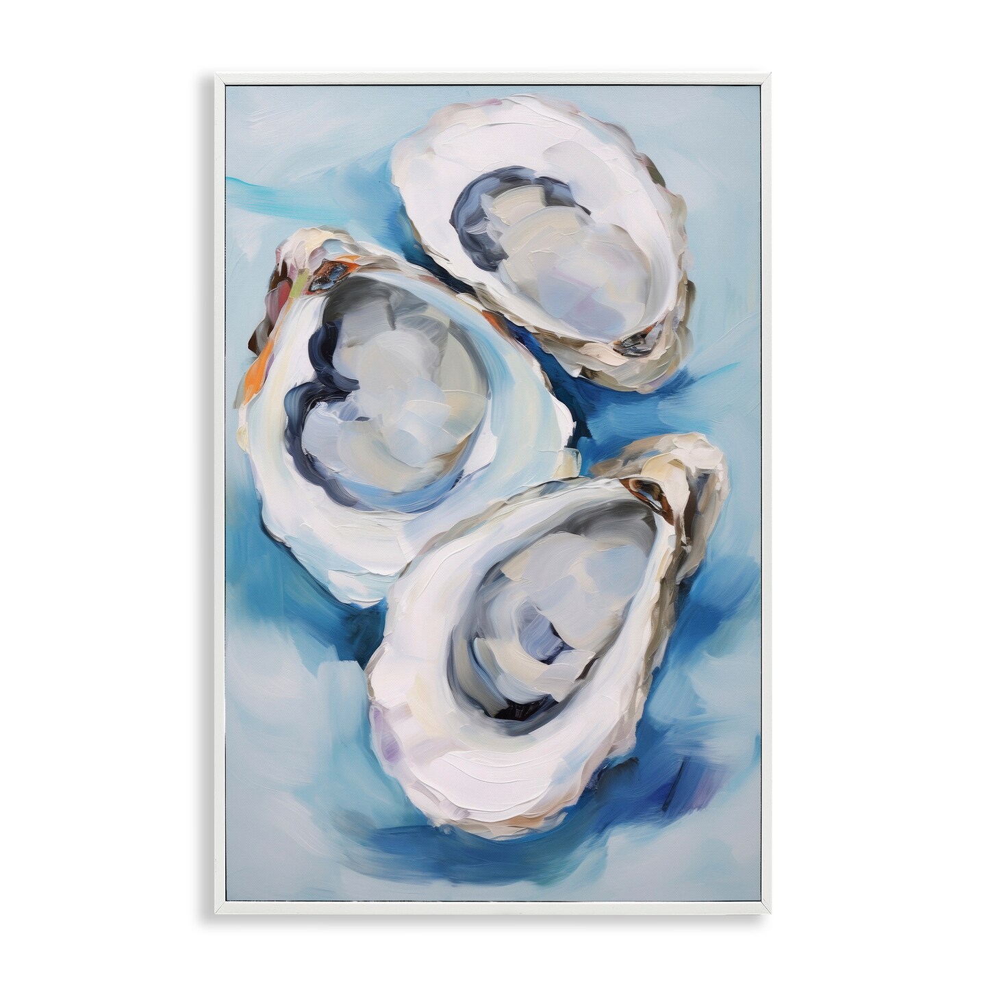 Stupell Industries Oyster Shell Trio Framed Giclee Design By Petal Prints Design