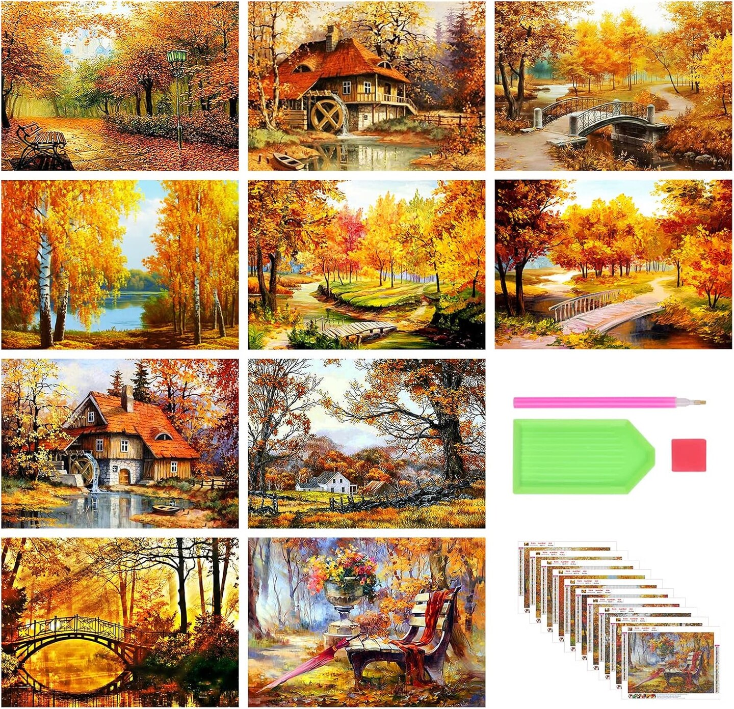 10 Pack Diamond Painting Kits for Adults (Yellow) 15.75 x 11.81 x 0.12 inches
