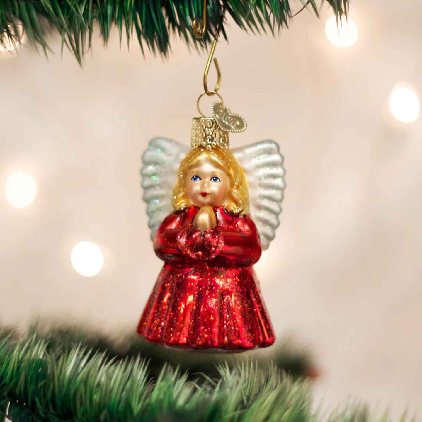 Old World Christmas 3.0 Inch Baby Angel Tree Ornament , Religious Praying Ornament