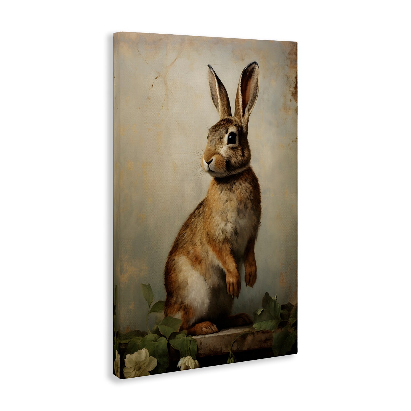 Stupell Industries Dark Rabbit Portrait Canvas Design By Petal Prints Design