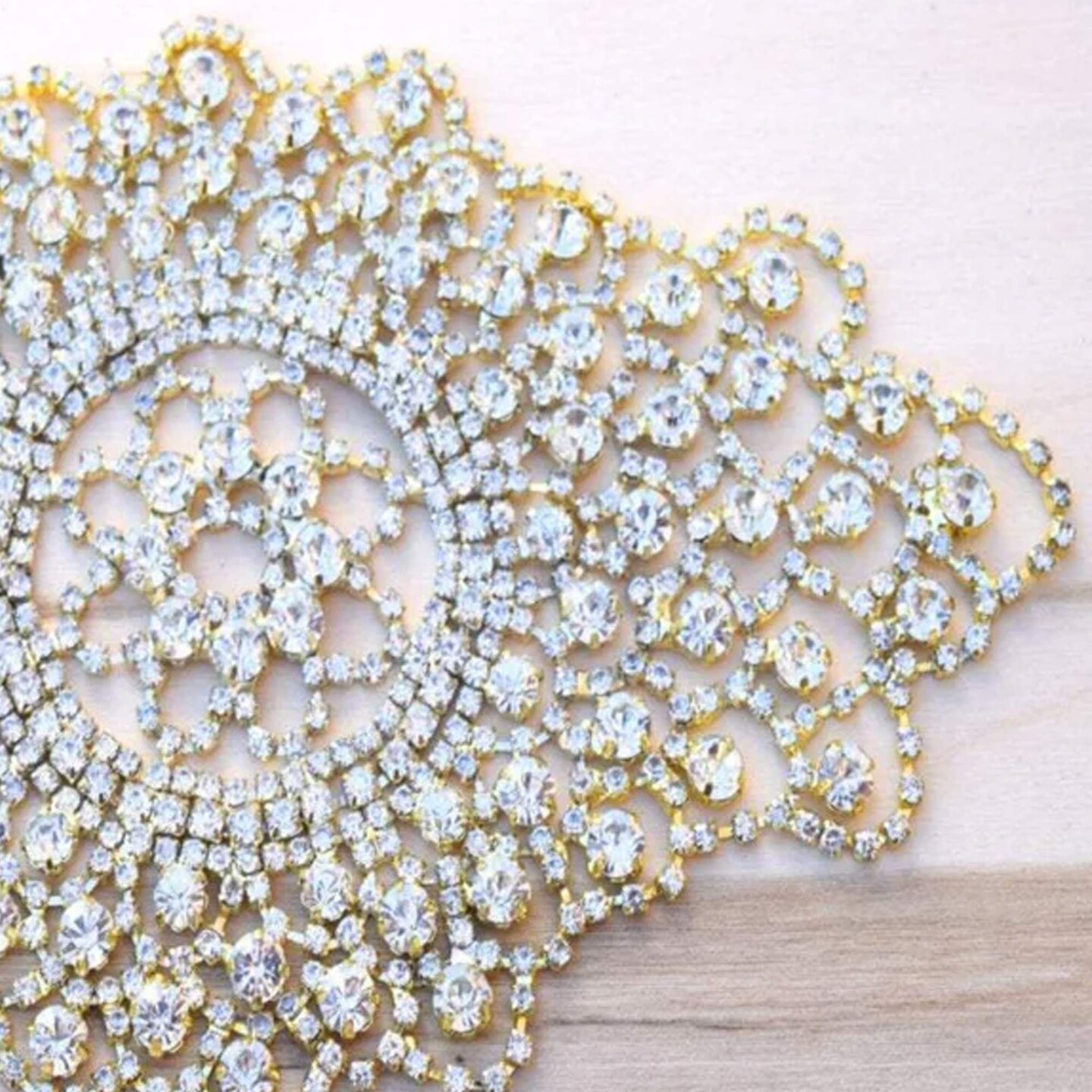 Clear Rhinestone Applique Silver Metal Back for Wedding Dresses Hats Crafts Decor