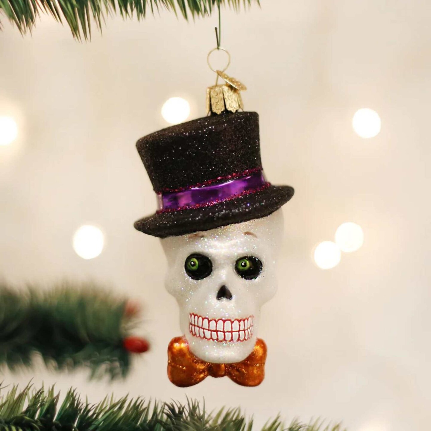 Old World Christmas 4.25 In Top Hat Skeleton Halloween Tree Ornament , Ornament Halloween Spooky