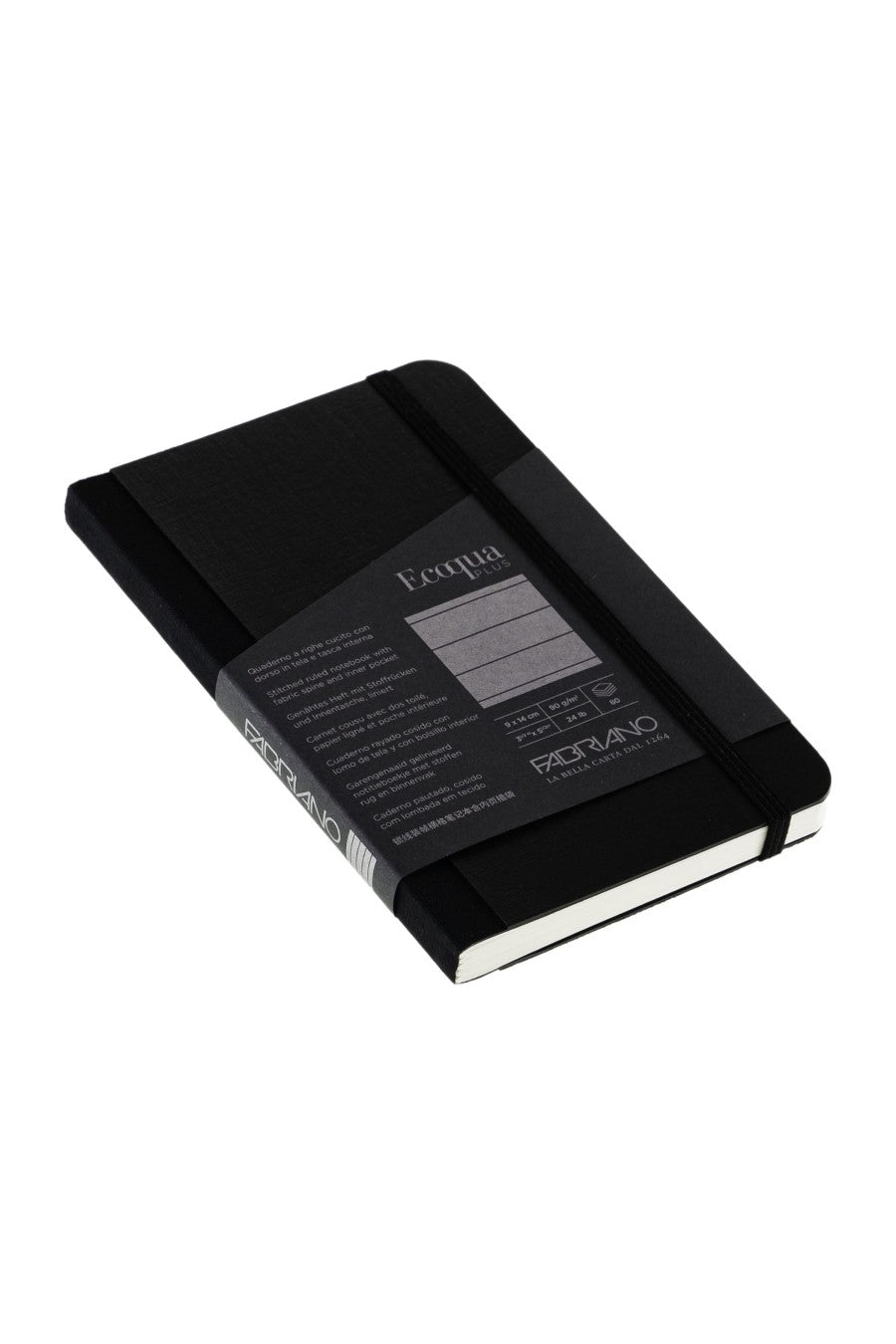 Fabriano Ecoqua Plus Sewn Bound 100% Italian made Notebook, 3.5" x 5.5", 90gsm, 80 Sheets