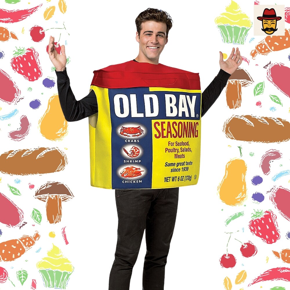 Adult's Old Bay Seasoning Can Costume Funny Food Spice Tunic Funny Seasoning Outfit