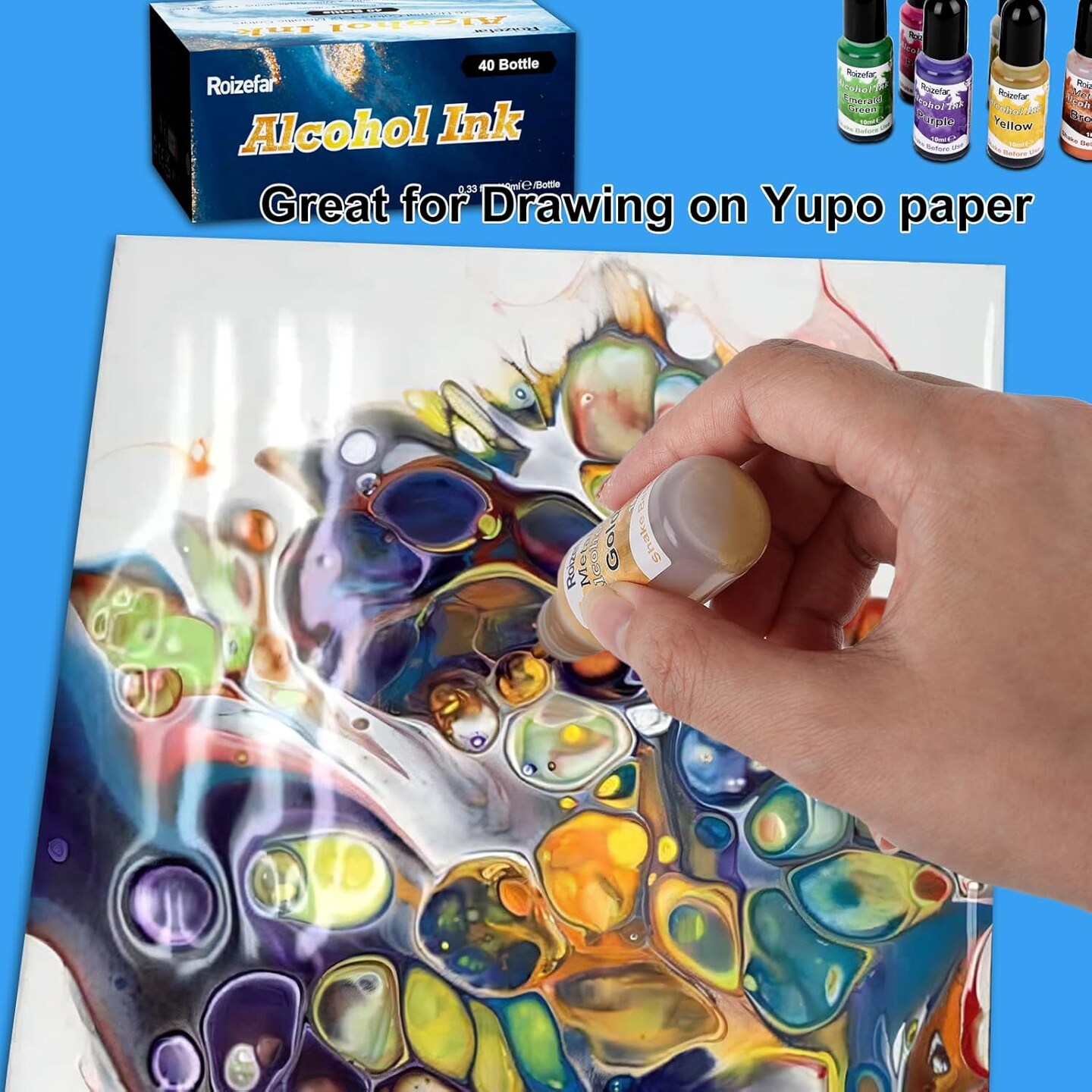 Alcohol Ink Set - 40 Bottles Vivid Colors