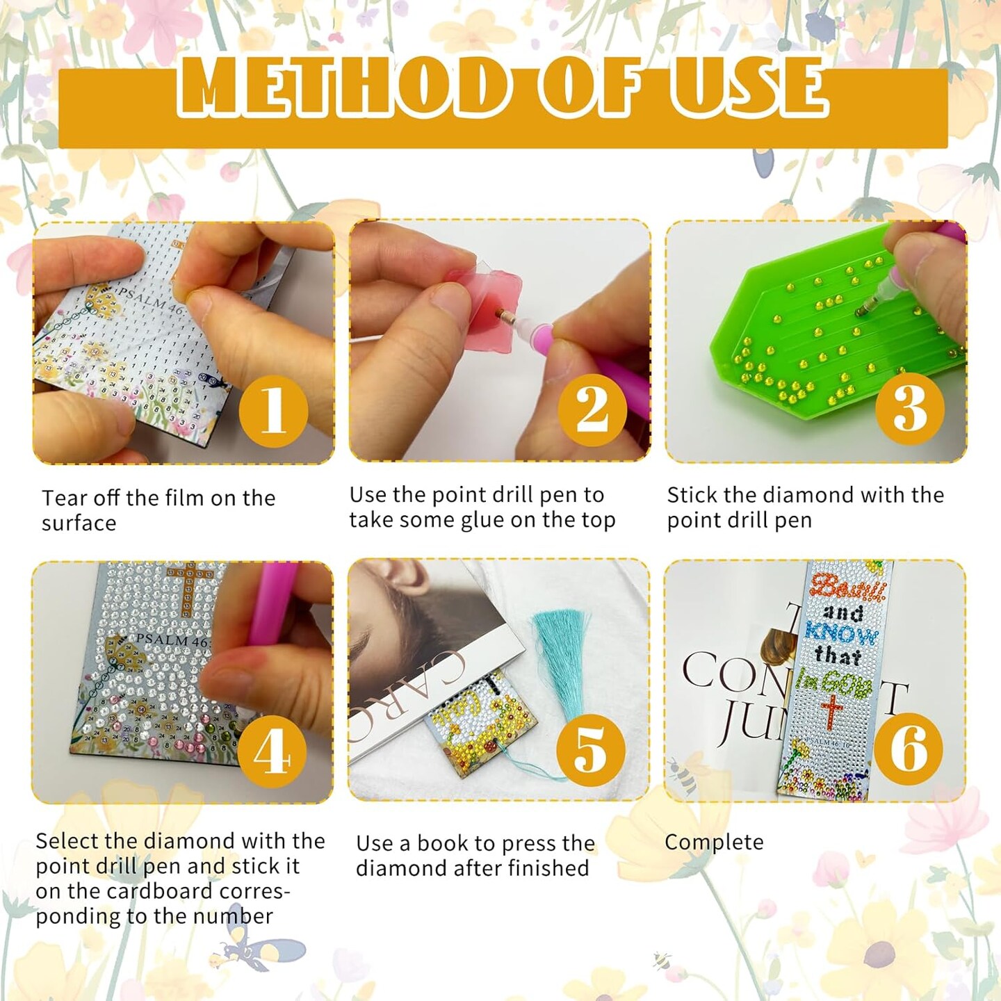 12Pcs Christian Bible Verse Diamond Painting Bookmark Kit for Adults