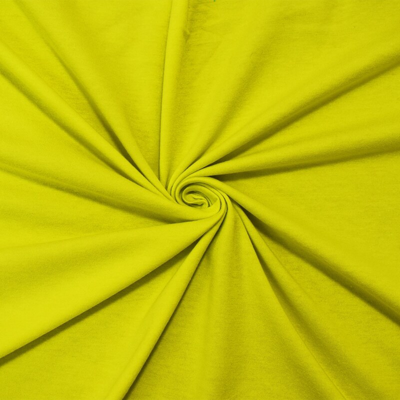 Bright Yellow Cotton Stretch Spandex Solid Jersey Knit Fabric By the Yard