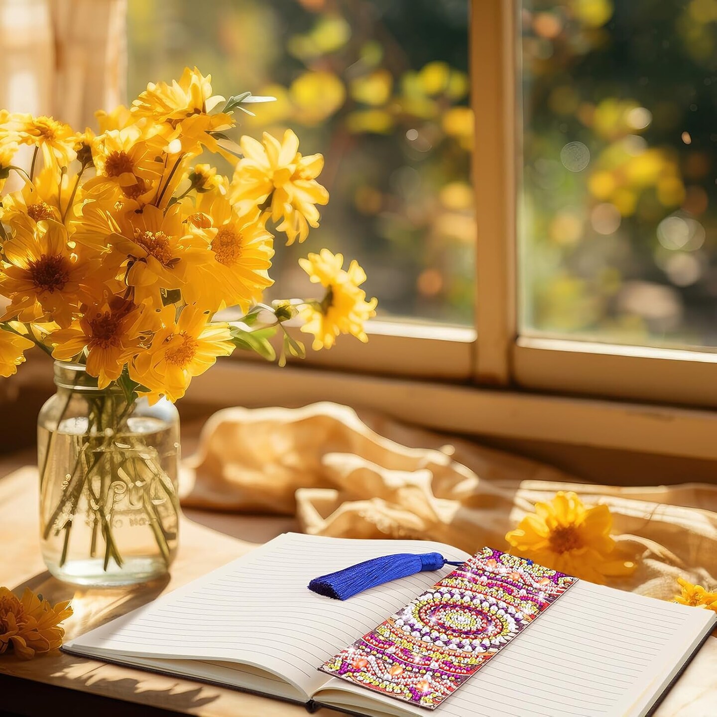 8 Pcs Mandala Diamond Art Set – Back-to-School DIY Journals & Bookmarks with Tools, Perfect Gifts for Classmates, Friends, and Teachers