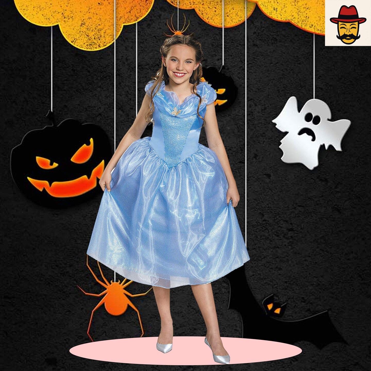Cinderella Tween Costume Medium Disney Princess Dress with Butterflies