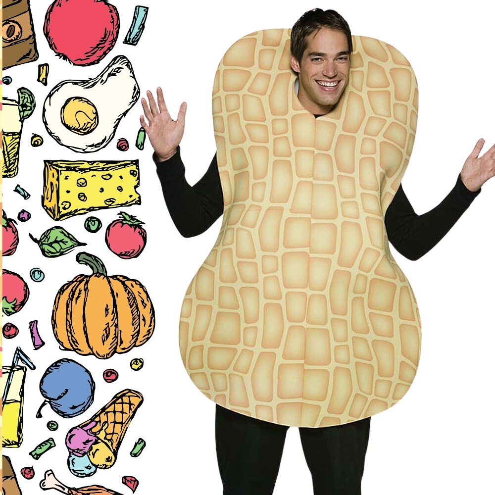Peanut Costume Funny Over the Head Poly-Foam Tunic Halloween Party Outfit