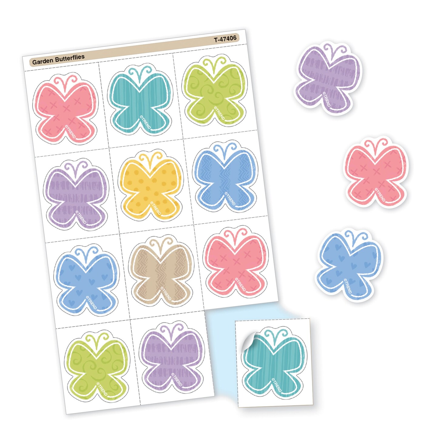 Garden Butterflies Stickers Tear &#x26; Share