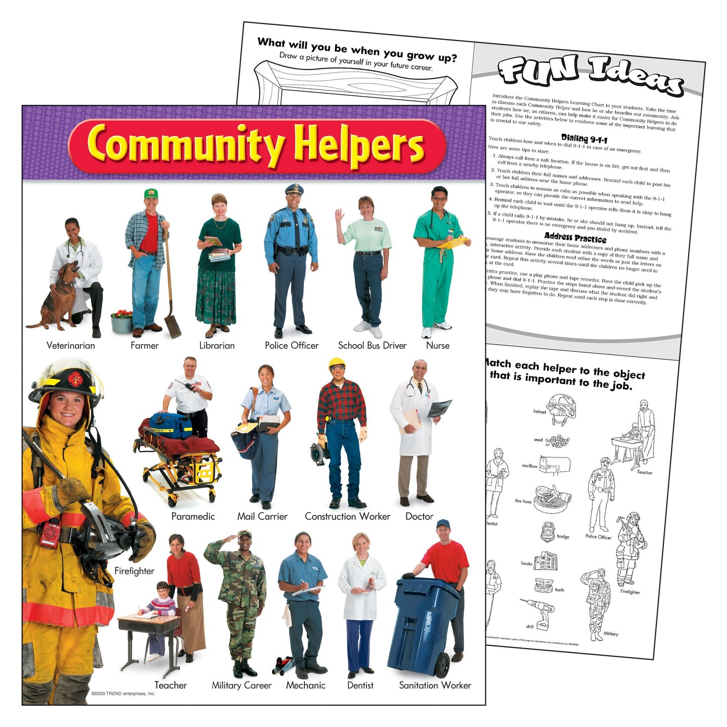 Community Helpers Learning Chart, 17&#x22; x 22&#x22;